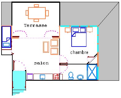 apartment for 3 persons floor plan